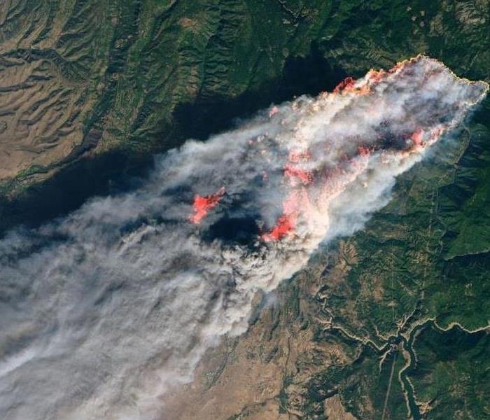 Forest fire picture taken from space.